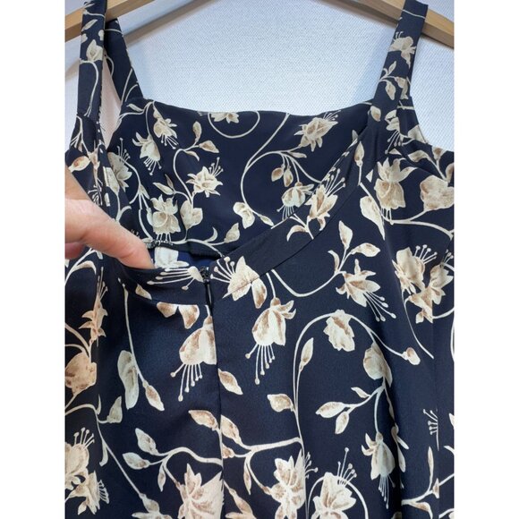 Rampage Womens Maxi Sheath Dress Sze 11 Black Floral Sleeveless Chic Summer Slit - Picture 14 of 16